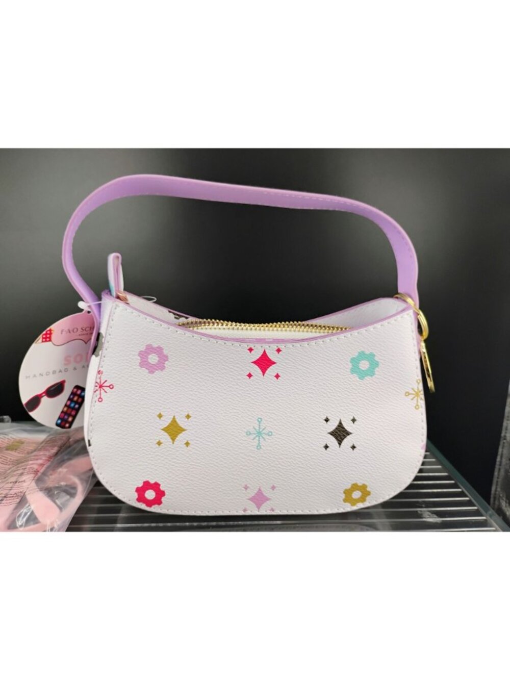 FAO Schwarz Soho Mini Handbag & Accessories White/Pink - Picture 2 of 7